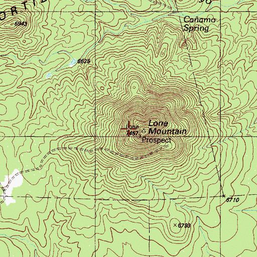 Topographic Map of Lone Mountain, NM