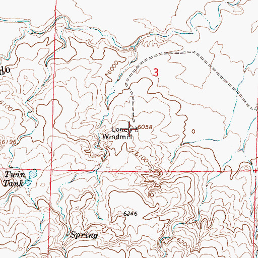 Topographic Map of Lonely Windmill, NM