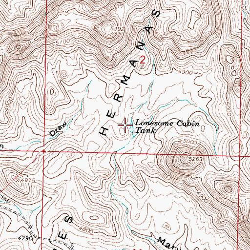 Topographic Map of Lonesome Cabin Tank, NM