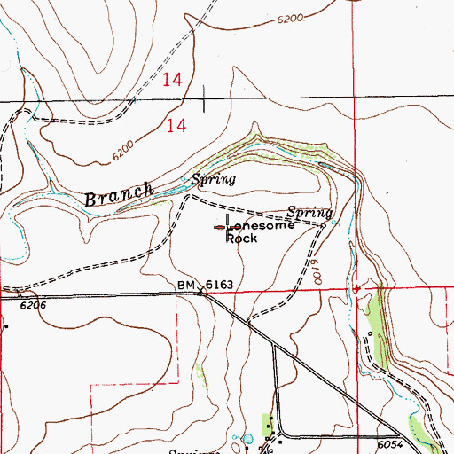 Topographic Map of Lonesome Rock, NM