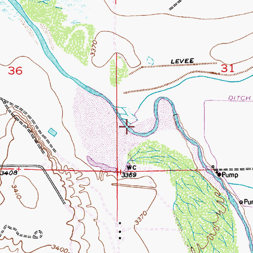Topographic Map of Long Arroyo, NM