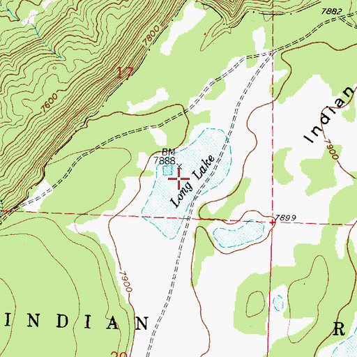 Topographic Map of Long Lake, NM