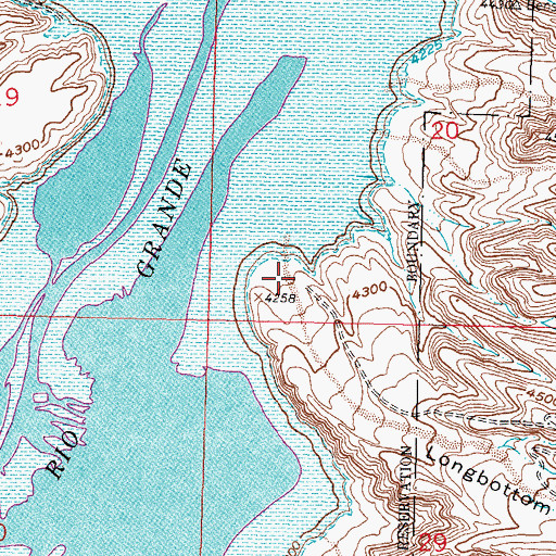 Topographic Map of Longbottom Canyon, NM