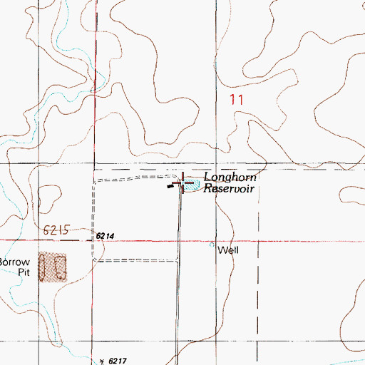 Topographic Map of Longhorn Reservoir, NM