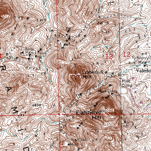 Topographic Map of Lookout Hill, NM
