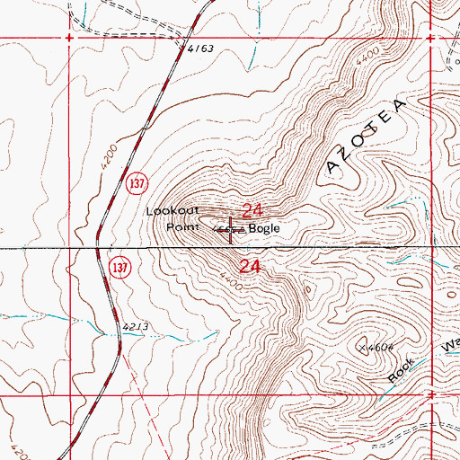 Topographic Map of Lookout Point, NM