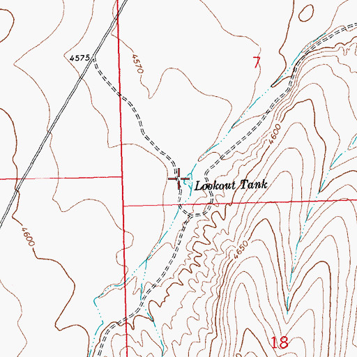 Topographic Map of Lookout Tank, NM