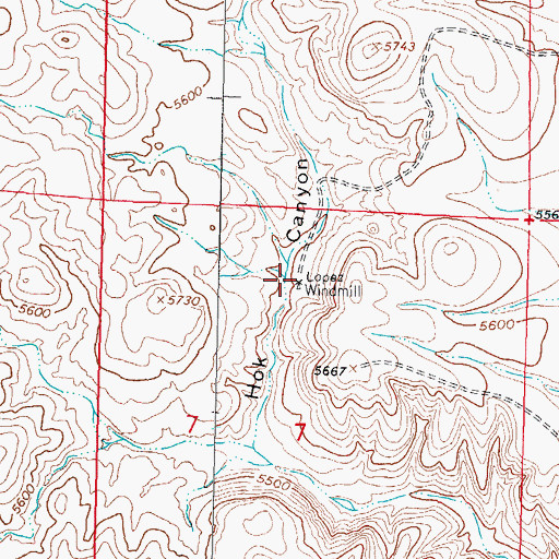 Topographic Map of Lopez Windmill, NM