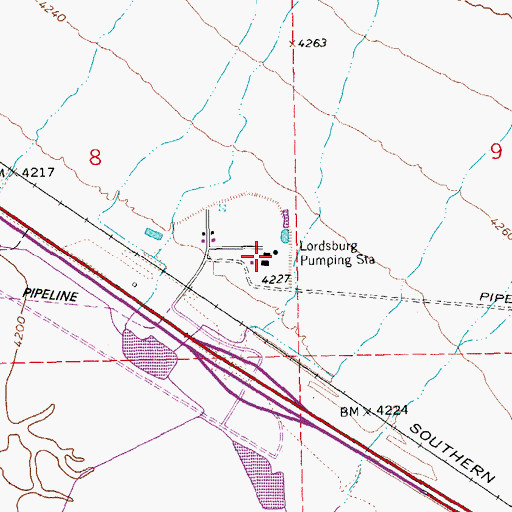 Topographic Map of Lordsburg Pumping State, NM
