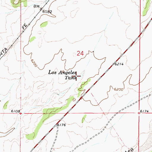 Topographic Map of Los Angeles Tank, NM