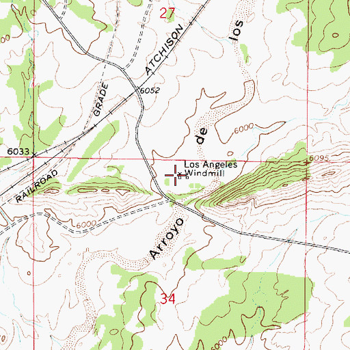 Topographic Map of Los Angeles Windmill, NM