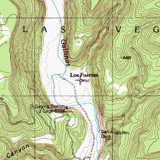 Topographic Map of Los Fuertes, NM