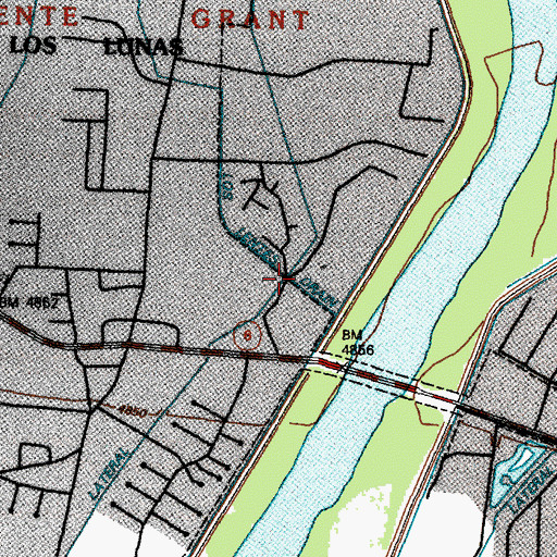 Topographic Map of Los Lentes Drain, NM