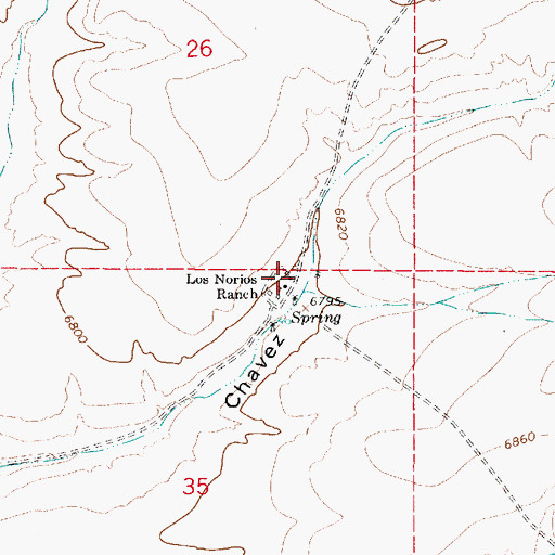 Topographic Map of Los Norios Ranch, NM