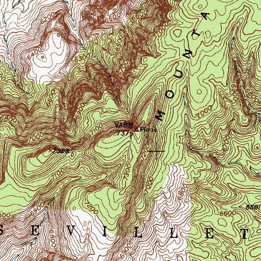 Topographic Map of Los Pinos Mountains, NM