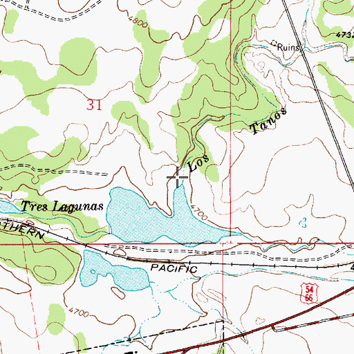 Topographic Map of Los Tanos Creek, NM