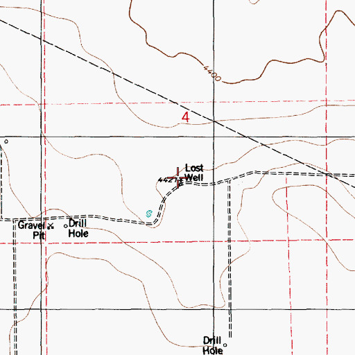 Topographic Map of Lost Well, NM