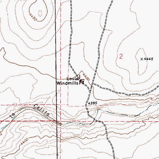 Topographic Map of Louis Windmills, NM