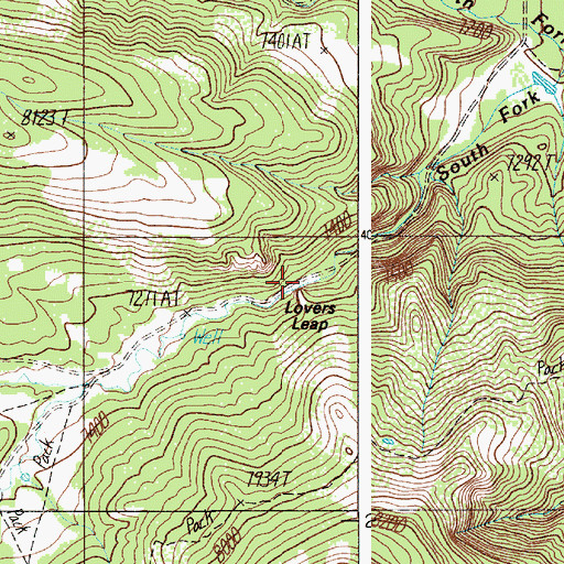 Topographic Map of Lovers Leap, NM