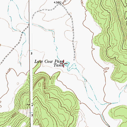 Topographic Map of Low Cow Pass Tank, NM