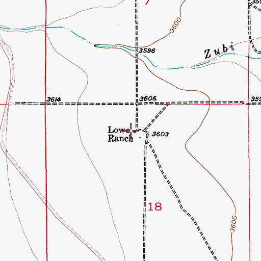 Topographic Map of Lowe Ranch, NM