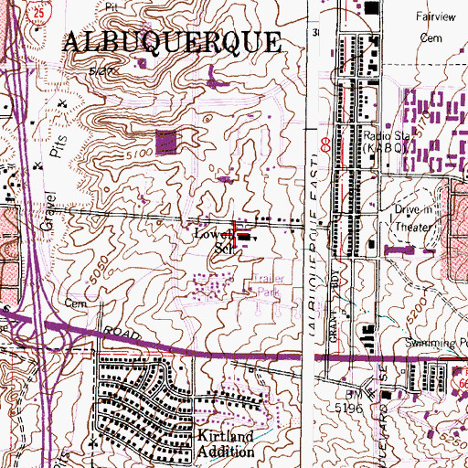 Topographic Map of Lowell Elementary School, NM