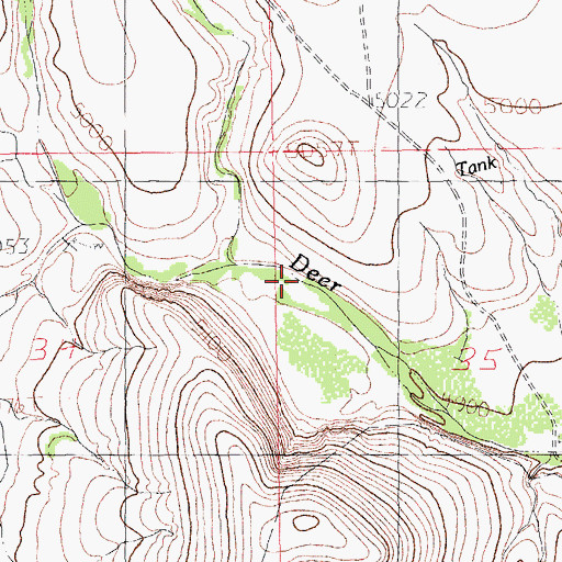 Topographic Map of Lower Deer Creek, NM