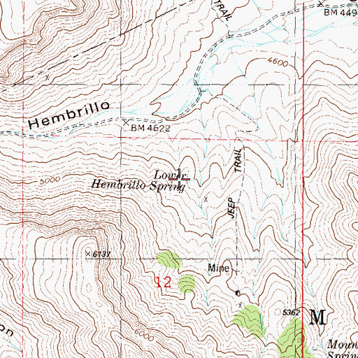 Topographic Map of Lower Hembrillo Spring, NM