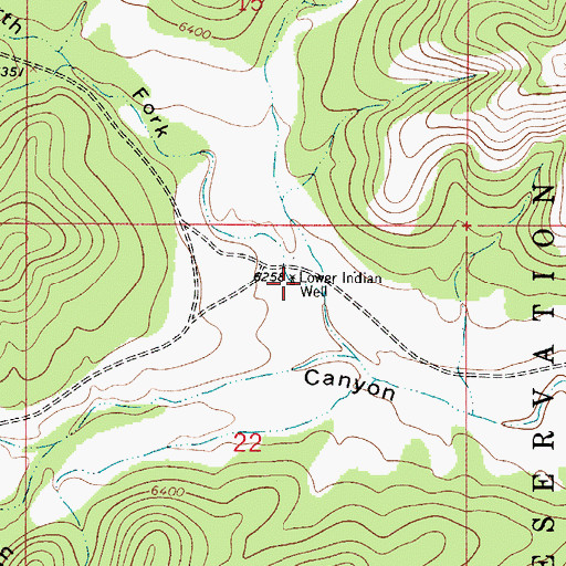 Topographic Map of Lower Indian Well, NM