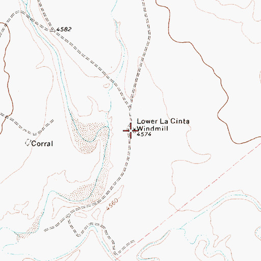 Topographic Map of Lower La Cinta Windmill, NM