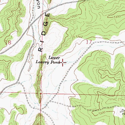 Topographic Map of Lower Leavry Pond, NM