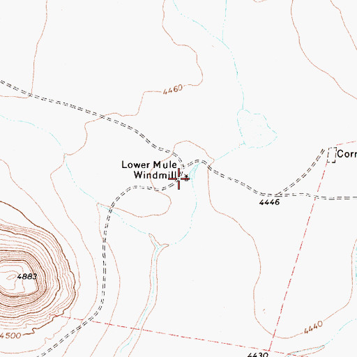 Topographic Map of Lower Mule Windmill, NM