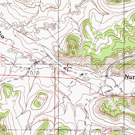 Topographic Map of Lower Nutrias School, NM