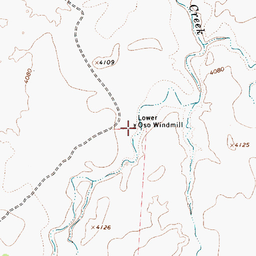 Topographic Map of Lower Oso Windmill, NM