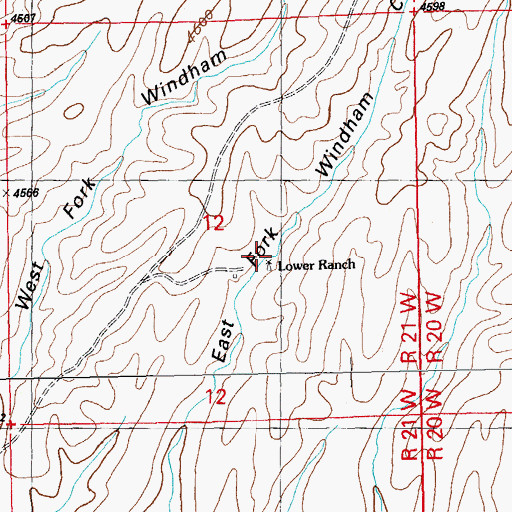 Topographic Map of Lower Ranch, NM