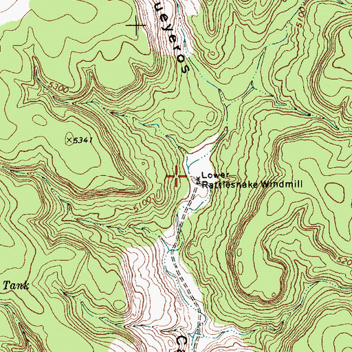 Topographic Map of Lower Rattlesnake Windmill, NM