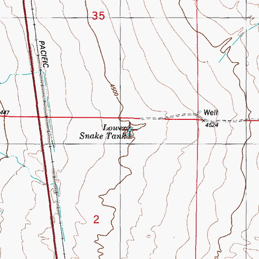 Topographic Map of Lower Snake Tank, NM