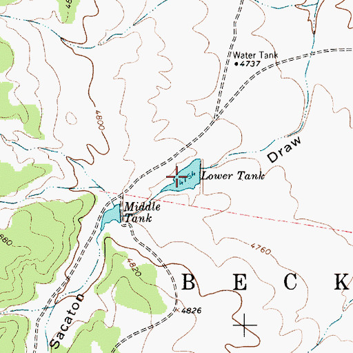 Topographic Map of Lower Tank, NM