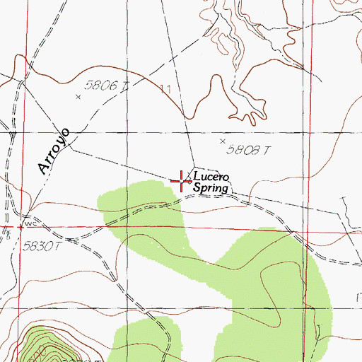 Topographic Map of Lucero Spring, NM