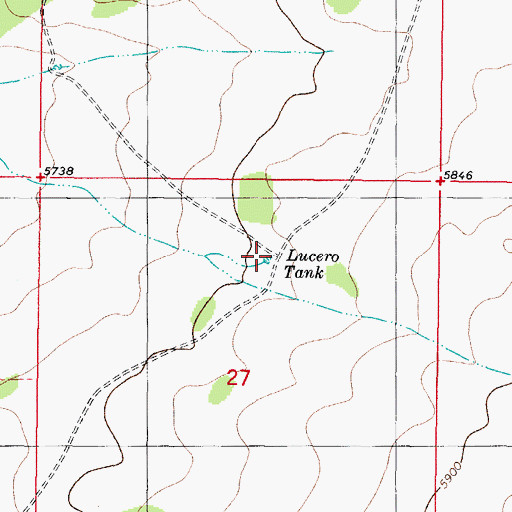Topographic Map of Lucero Tank, NM