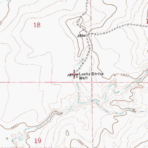 Topographic Map of Lucky Strike Well, NM
