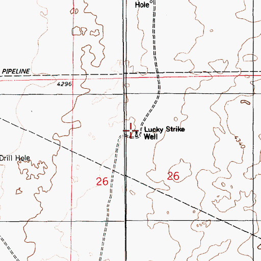 Topographic Map of Lucky Strike Well, NM