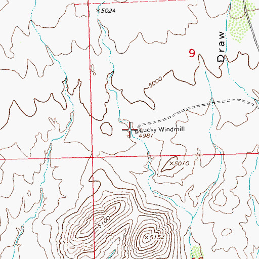 Topographic Map of Lucky Windmill, NM