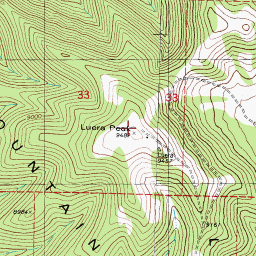 Topographic Map of Luera Peak, NM