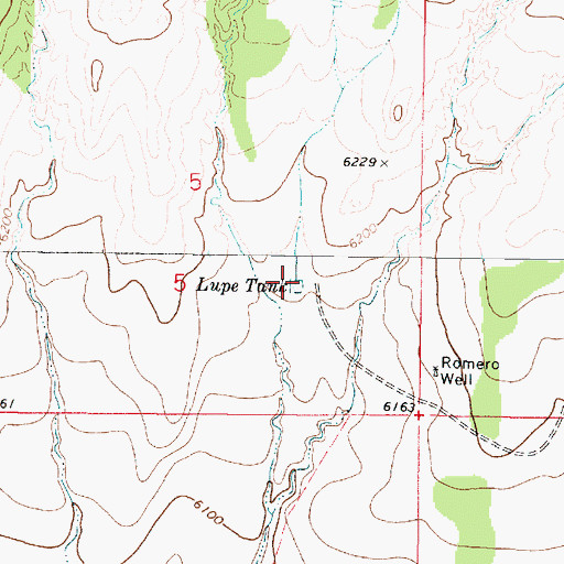 Topographic Map of Lupe Tank, NM