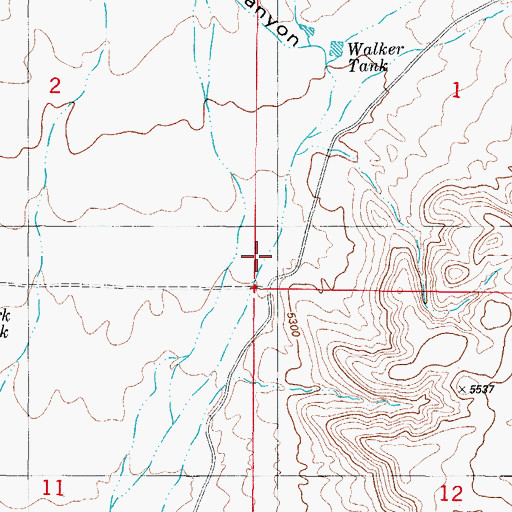 Topographic Map of Lutz Canyon, NM