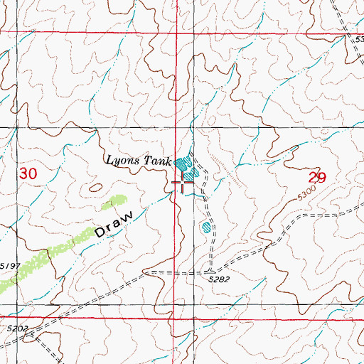 Topographic Map of Lyons Tank, NM