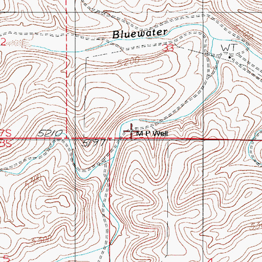 Topographic Map of M P Well, NM