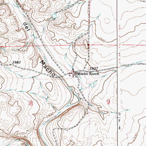 Topographic Map of Macho Ranch, NM