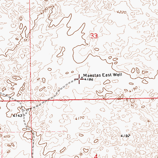 Topographic Map of Maestas East Well, NM